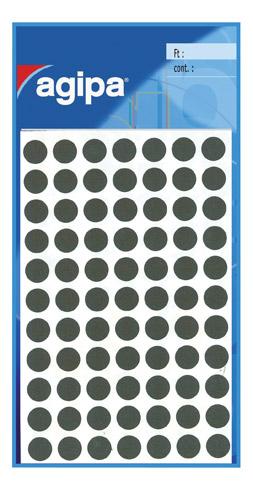 PASTILLE ADHÉSIVE Ø 8 MM AGIPA 111837 NOIRE - BOÎTE DE 462