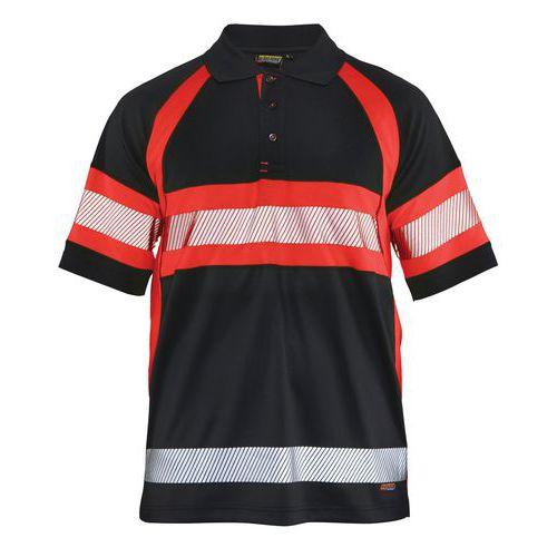 POLO HAUTE VISIBILITÉ NOIR/ROUGE FLUORESCENT TAILLE XS - BLAKLADER