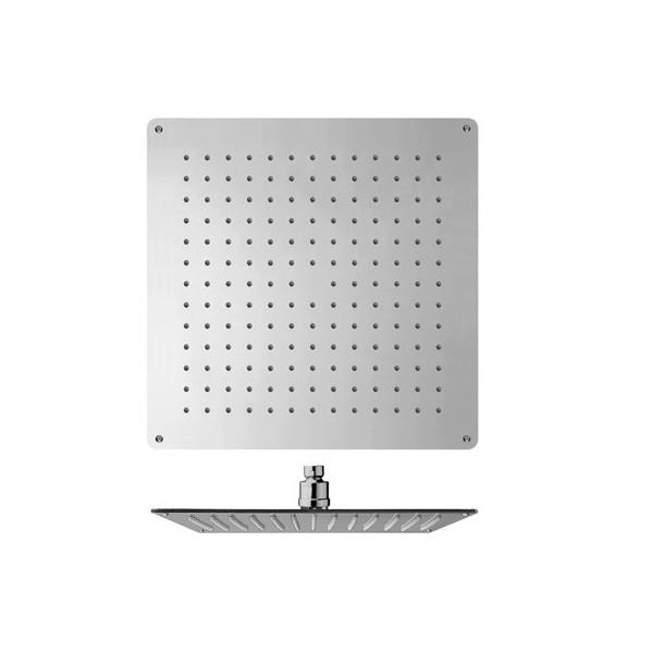 Pomme De Douche Pluie Rectangulaire 40x30 Cm - Noir Inox, 192 Buses Silicone - Mur Ou Plafond, Effet Cascade