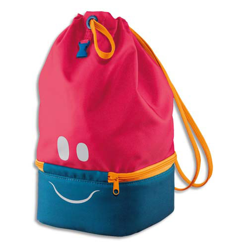 SAC A DEJEUNER MAPED - CONCEPT ENFANTS - POLYESTER - PARTIE BASSE ISOTHERME - YEUX BOUCHE REFLECHISSANTS - ROSE
