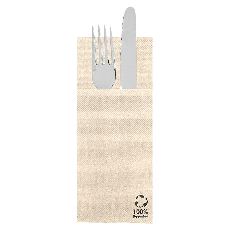 Serviette kangourou double point 19G/M2 33x40cm naturel ouate recyclée  par 1400_0