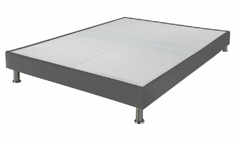 SOMMIER TAPISSIER SIMILICUIR FOOL  GRIS ANTHRACITE 80+80X200 CM