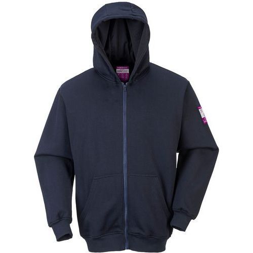 SWEATSHIRT RÉSISTANT FLAMME ZIPPÉ À CAPUCHE FR81 BLEU 4XL - PORTWEST