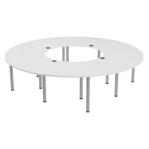 TABLE DE RÉUNION TUBO RONDE Ø 280 CM BLANC ALU - MBA