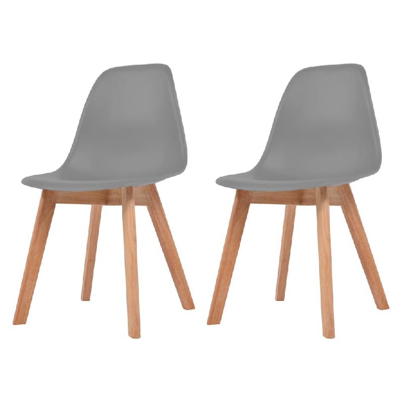 VidaXL Chaises à manger lot de 2 Gris Plastique Modèle Yermoniax - plastique 244774_0