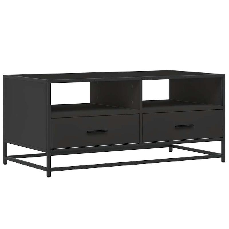 VidaXL Table basse noir 100x50x45 cm bois d'ingénierie et métal Modèle Nectar Design - 848784_0