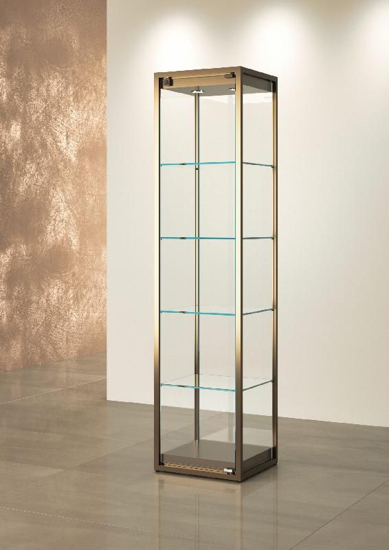 VITRINE COLONNE BRONZE ANODIQUE - L 45 P 45 H 190 CM STM45V-BR_0