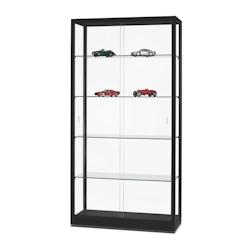 Vitrine d'exposition noire 100x40x197,2 cm - SARAZINO - Verre trempé et aluminium anodisé_0