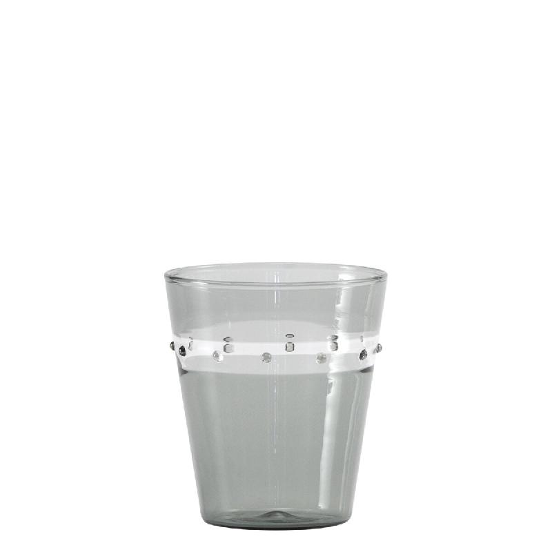 Zafferano Bicchiere A Pallini Gobelet en verre borosilicaté soufflé à la bouche lot de 4 pièces couleur Gris pour table de haute qualité. - gris_0