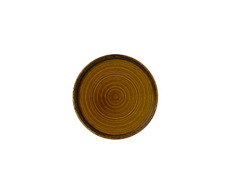ASSIETTE PLATE ROND MARRON PORCELAINE Ø 21 CM HARVEST DUDSON