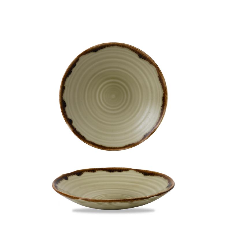 ASSIETTE COUPE CREUSE ROND BEIGE PORCELAINE Ø 14,2 CM HARVEST DUDSON