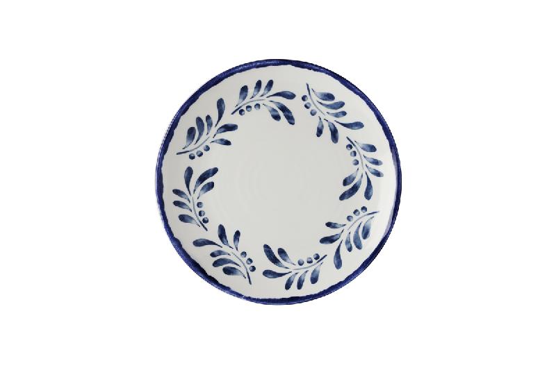 ASSIETTE COUPE PLATE ROND MEDITERRANEAN INK PORCELAINE Ø 23 CM HARVEST DUDSON