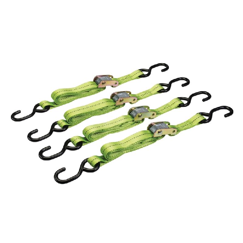 Lot de 4 sangles d'arrimage 250 kg - 2 m x 25 mm - Silverline 217585 - haute résistance et conformes BS EN 12195_0