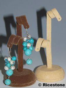 3) 5X PRÉSENTOIR BOUCLES D'OREILLE FEUTRINE (H: 6) ECONOMIQUE
