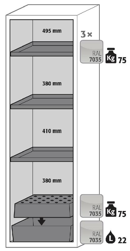 ARMOIRE SÉCURITÉ S-CLASSIC-90 S90.196.060.WDAS JAUNE - MANUTAN COLLECTIVITÉS