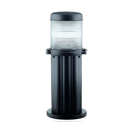 Borne lumineuse extérieure DOPO Omo - IP55 - E27 - 23W - Noir - Aluminium et verre prismatique_0