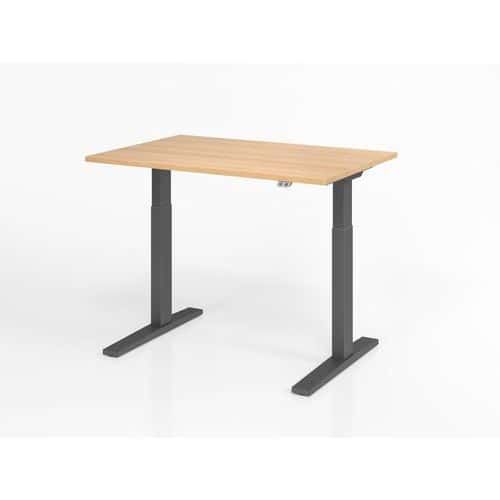 BUREAU ASSIS-DEBOUT SÉRIE XMKA-120X80CM-CHÊNE-GRAPHITE - HAMMERBACHER