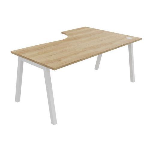 BUREAU COMPACT PARTAGE RETOUR GAUCHE 180 CM CHÊNE VIEILLI / BLANC - BURONOMIC