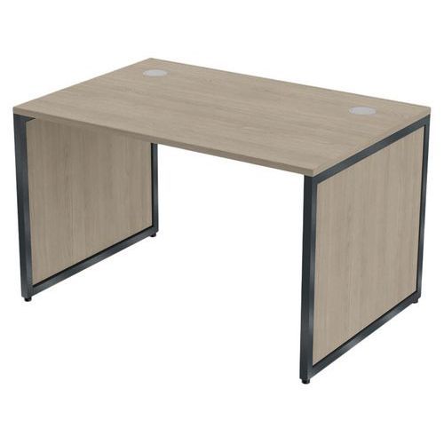 BUREAU KAD PIEDS PANNEAUX 120 X 80 CM CHÊNE GRIS ANTHRACITE - MBA