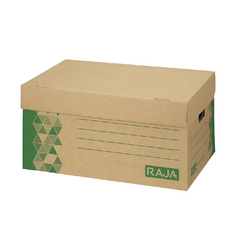 CAISSE MULTI-USAGE RECYCLÉE AVEC COUVERCLE RAJA 43 X 35 X 26 CM, LOT DE 20