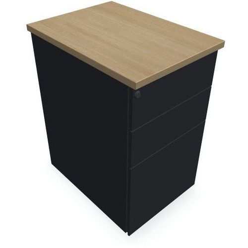 CAISSON 3 TIROIRS P.60CM L.432CM H.73CM GRIS/CHÊNE CLAIR - EOL