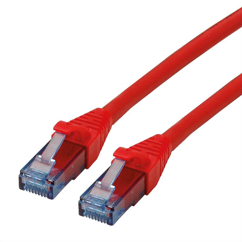 Cordon ROLINE UTP Cat.6A / 10 Gigabit, Component Level, LSOH, rouge, 1 m_0