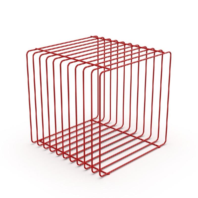 Cube en grille rouge 40x40cm - Diamètre du fil 6mm_0