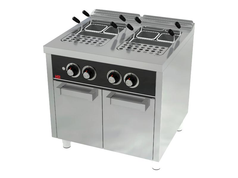 Cuiseur à pâtes à gaz professionnel sur placard 25+25 litres - profondeur 750 mm - CPG25L25L750E_0