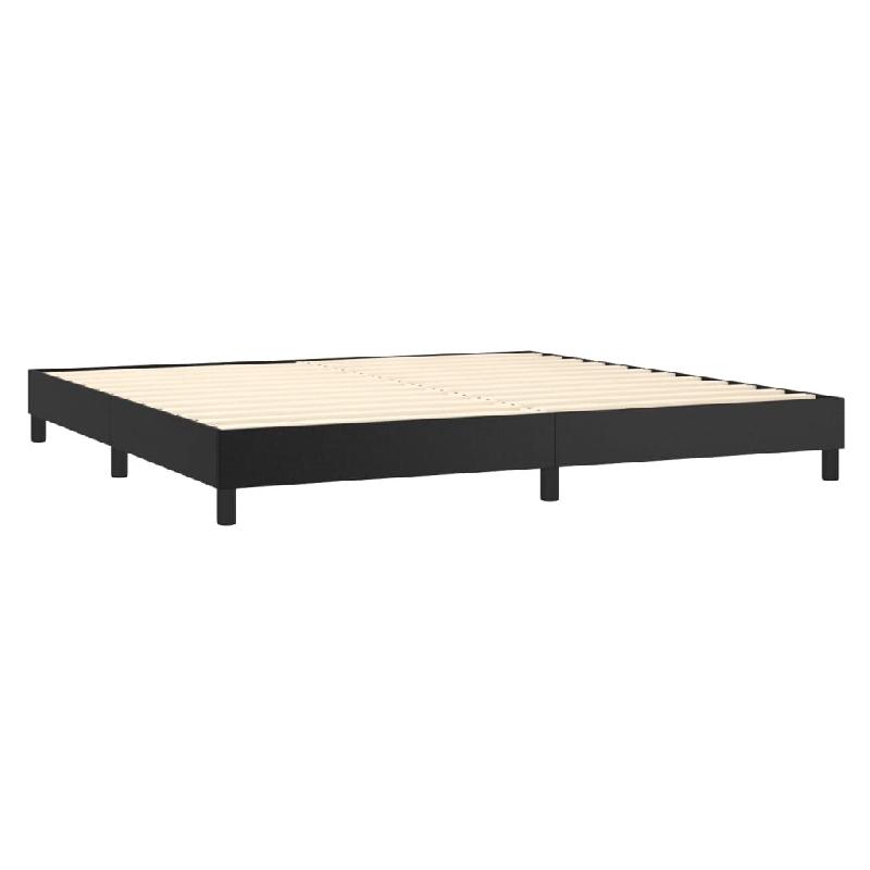 Décoshop26 - Sommier à lattes sur pieds cadre de lit 200x200 cm synthétique noir TDL0206994 - noir 3001013732695_0
