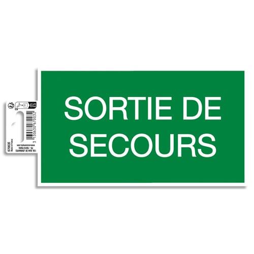 Exacompta - Panneau PVC adhésif antidérapant issue de secours 20x11 cm - Norme ISO 7010 - Réf. 67003E_0
