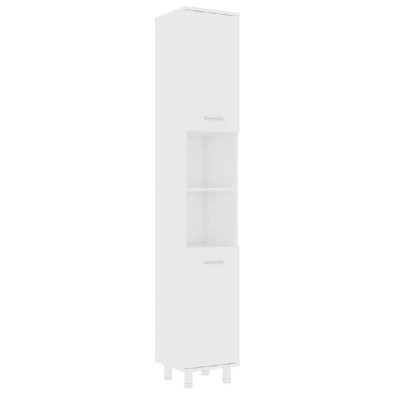 Helloshop26 - Armoire de salle de bain épurée avec 6 compartiments et poignées 30 x 30 x 179 cm en bois d'ingénierie blanc 02_0047722 - blanc Bois_0