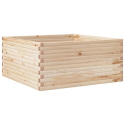 Helloshop26 - Jardinière bac lit surélevé plantes fleurs terrasse jardin 100 x 100 x 46 cm bois de pin massif marron 02_0037258 - 3000213821253_0