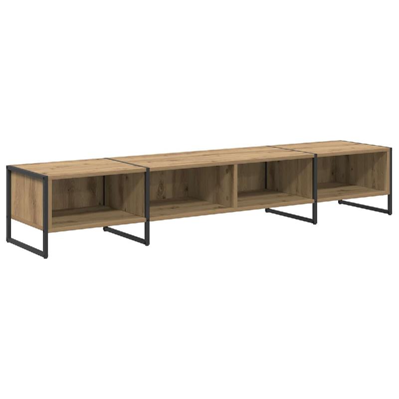 Helloshop26 - Meuble TV rectangulaire moderne pour salon 170,5 x 36 x 30,5 cm en bois d'ingénierie chêne artisan 02_0054552 - Bois massif 3000238550_0