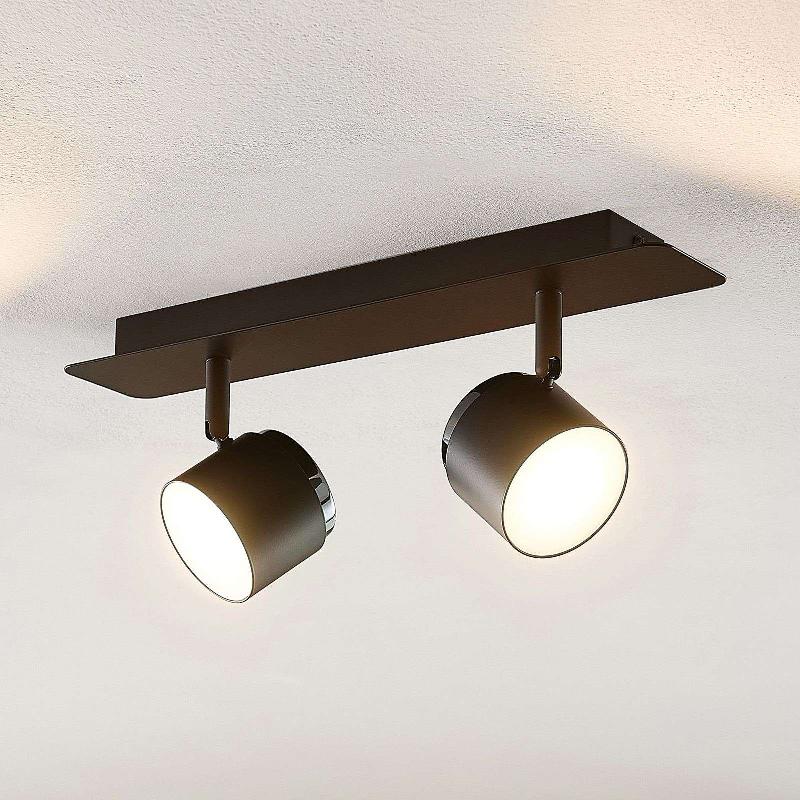 LINDBY MARRIE SPOT LED, NOIR, 2 LAMPES, PANNEAU