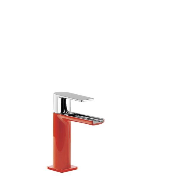 MITIGEUR LAVABO CASCADE BEC OUVERT ROUGE/CHROMÉ - TRES 20011001RO