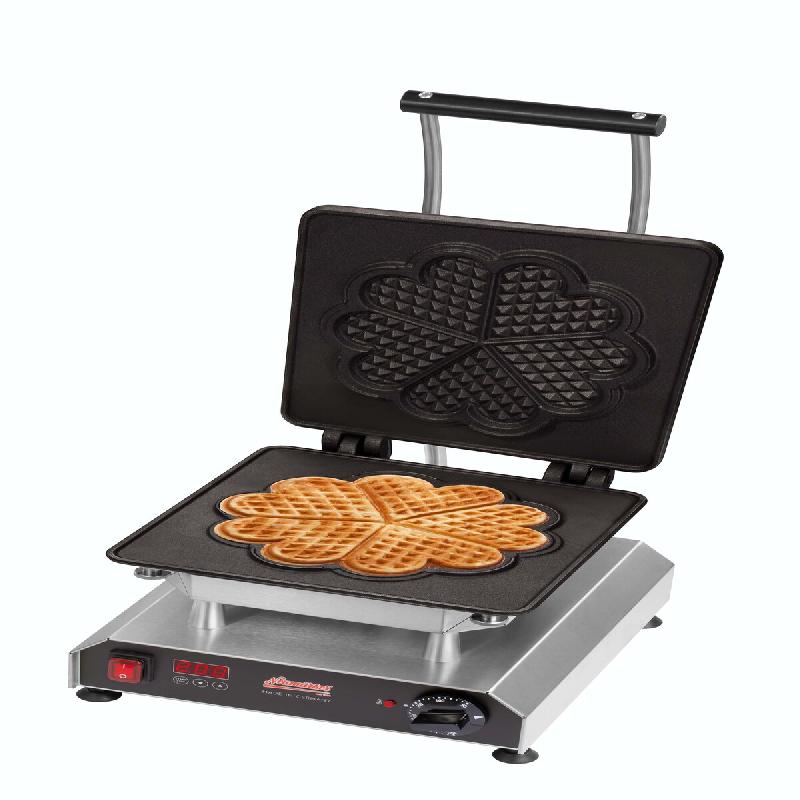 Neumärker® Gaufrier Thermocook® incl. Plaques interchangeables Grande gaufre en cœur - gris inox 12-40801-20_0