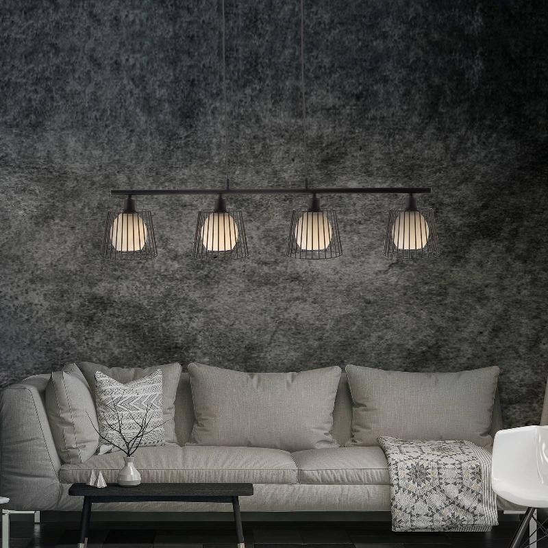 NOWA GMBH SUSPENSION PRISO AVEC ABAT-JOUR CAGES À 4 LAMPES