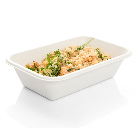 PLATEAU BIONIC 950 ML 21.5X14X5.2 CM CELLULOSE BLANC (VENDU PAR 600)