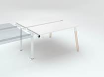 PÔLE DE 2 BUREAUX DROITS L 140 X P 60 CM, PIÉTEMENT BOIS MÉTAL BLANC - ARCH - ELÉMENT SUIVANT
