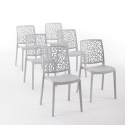 RATTATAN Set 6 Chaises en polypropylène avec fibre de verre empilables pour extérieur et jardin, bar et restaurant, cuisine design moderne - ANNA -_0