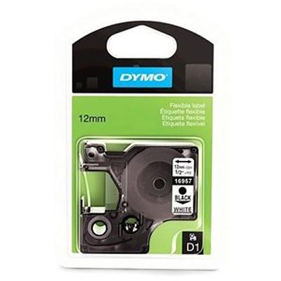 RUBAN DYMO D1 - 16957- RUBAN NYLON BLANC/NOIR - 12MM X 7 M