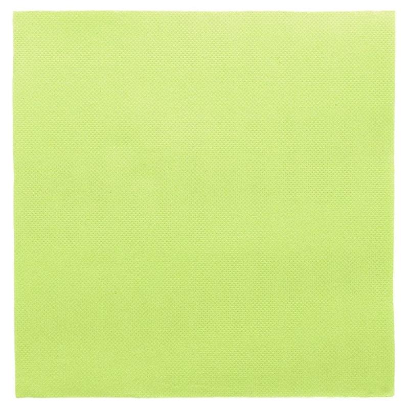 Serviette en ouate gaufré 2 plis vert anis 39x39cm - par 1200_0