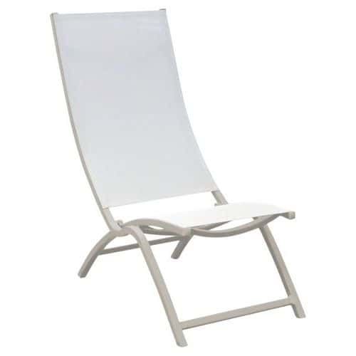 SETS DE 2 LOUNGES SUMMER TPEP/ALU - CHINÉ BLANC/CRÈME - PROLOISIRS