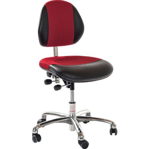 SIÈGE ATELIER DUO - IMITATION CUIRTISSU - MEDIUM - ROUGE - GLOBAL PROFESSIONAL SEATING