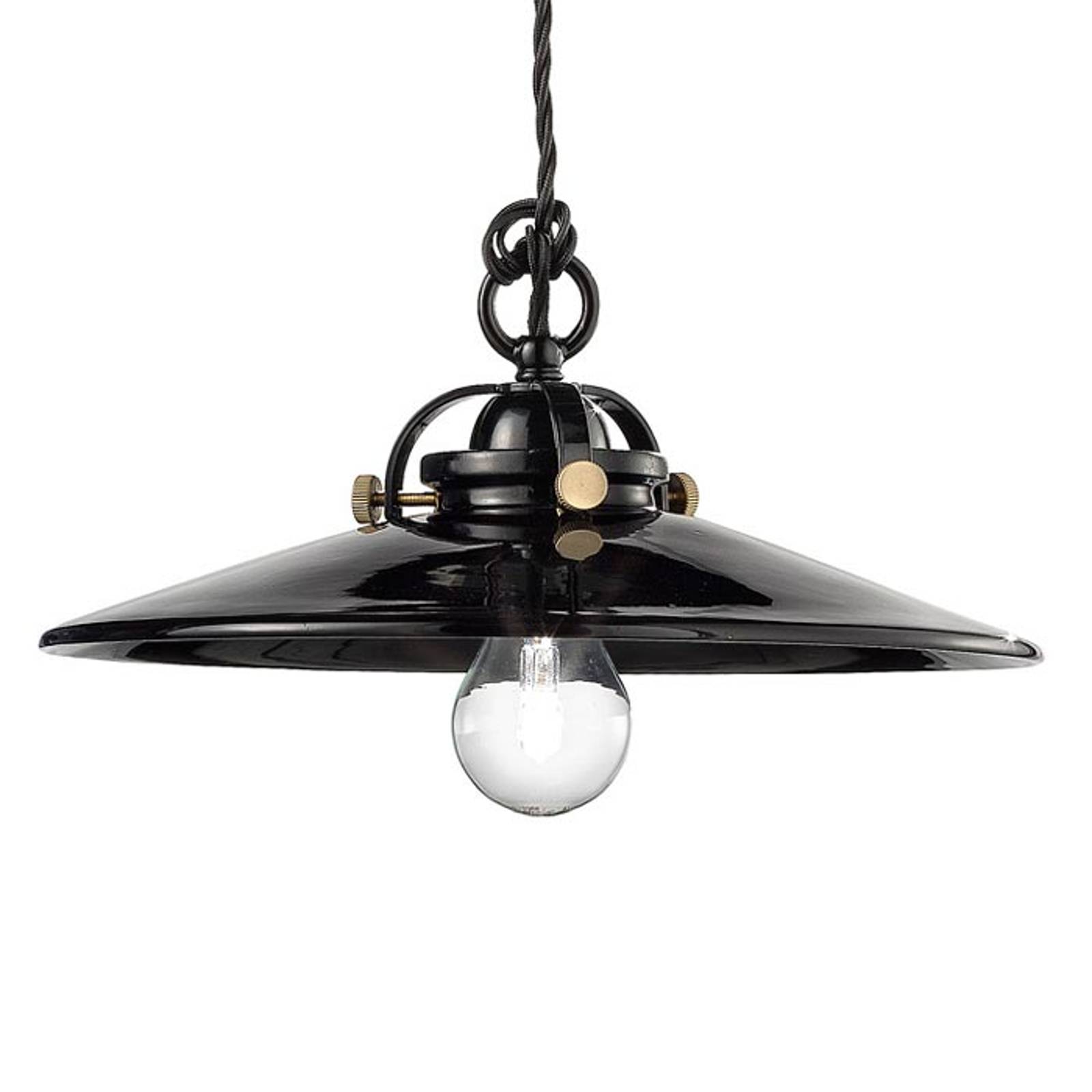 FERROLUCE SUSPENSION EDOARDO EN CÉRAMIQUE NOIRE, 31 CM