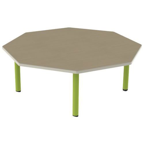 TABLE CARÉLIE MOB. OCT Ø120 T1 STR POLY. HM. BEIGE/VERT ACI - MOBIDECOR
