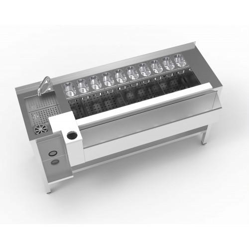 Table cocktail professionnelle MCS-160D - sans étagère, évier à droite, dimensions 1600x745x900 mm_0