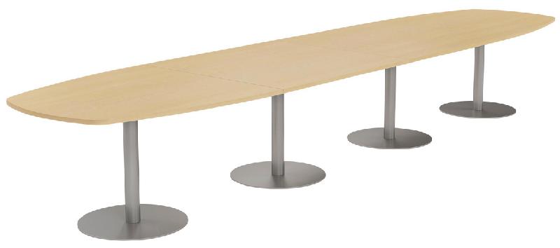 TABLE CONFÉRENCE ELGA PIED COROLLE 480X113 CM PLATEAU MÉLAMINÉ HÊTRE/ALU - MANUTAN COLLECTIVITÉS