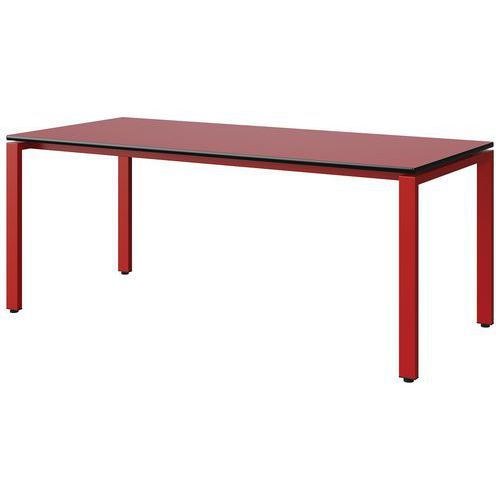 TABLE MALIBU 180X80 T5 SOUDÉ ST ROUGE U321/NOIR ROUGE 3020