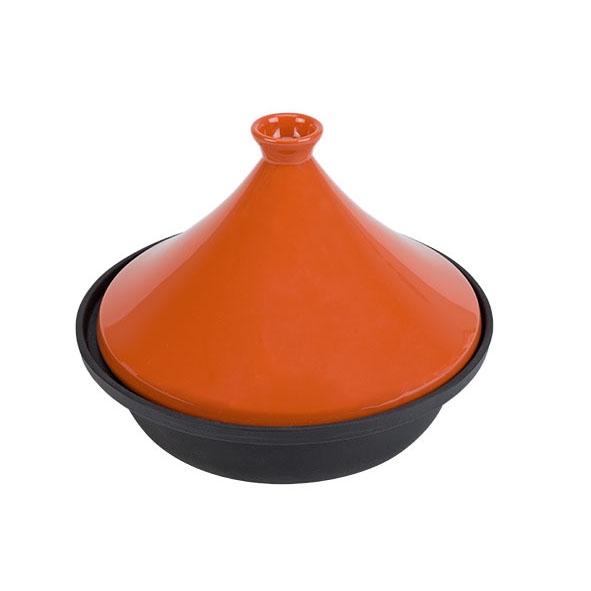 TAJINE EN GRÈS NOIR ET ORANGE 30CM INDUCTION - COSY & TRENDY - FUNCOOKING